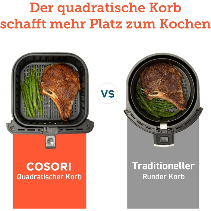 Фритюрниця та мультиварка COSORI 3,5 л, 13 програм, 1500 Вт, фритюрниця XL для 1-3 осіб, буклет з 100 німецькими рецептами, цифров