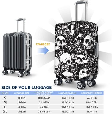 Чохол для валізи Totenkopf, міцний захист для багажу розміром 45.7-81.3 см, XL, чорний