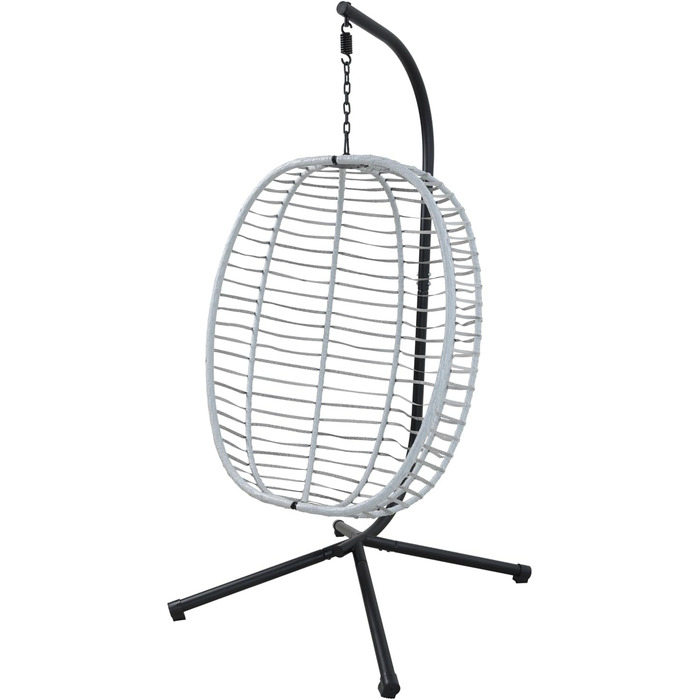 Підвісне крісло SVITA Belly з каркасом, складне, підвісне сидіння, підвісний кошик, сірий