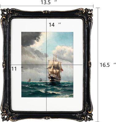 Вінтажна рамка для фотографій 114 Антикварна фоторамка для настільного та настінного кріплення - (чорний, 114 дюймів)