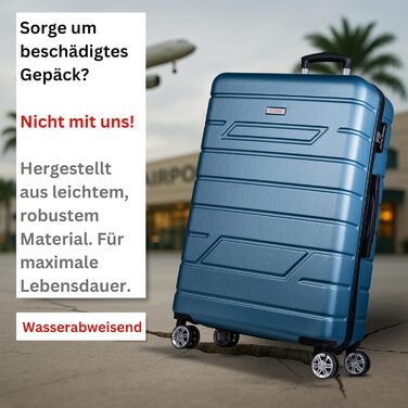 Валіза NOWI Hard Shell XL Large - Об&39єм 100 л - Обхват 158 см - 8 коліс, що обертаються на 360 - Легка валіза з кодовим замком та телескопічною ручкою - Дорожня валіза з колесами, візок (Бірюзовий, XL) XL Turquoise