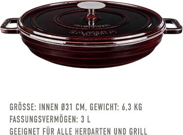 Чавунна каструля Sally's 'Samira - міцна та високоякісна перлина для ідеального приготування їжі - об'ємом 2,2 літра, для всіх тип