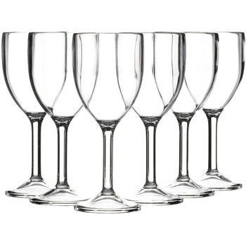 Багаторазовий келих для вина SECO з полікарбонату, 265 мл, упаковка з 6 шт. , зручний для зберігання, практично небиткий, ідеально підходить для заходів, кемпінгу, обідів на свіжому повітрі прозорий келих для вина об&39ємом 265 мл