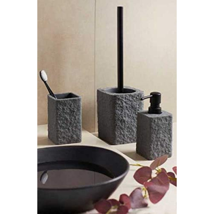 Дозатор для мила WENKO Villata, багаторазовий дозатор для рідкого мила та лосьйону під натуральний камінь, виготовлений з високояк