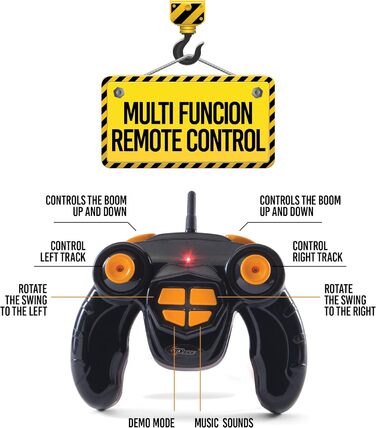 Канальний будівельний кран-трактор Top Race на дистанційному керуванні - для хлопчиків і дівчаток від 3, 4, 5, 6, 7 років, 12-