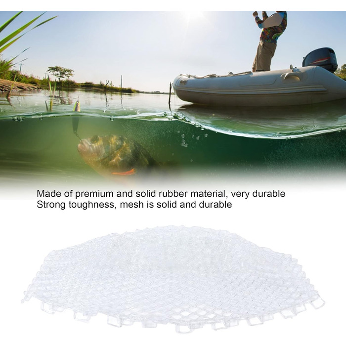 Рибальська сітка OUKENS, 45 x 40 см, біла гумова рибальська сітка, заміна, міцна, складна рибальська сітка, заміна для риболовного інструменту, прісноводна, морська