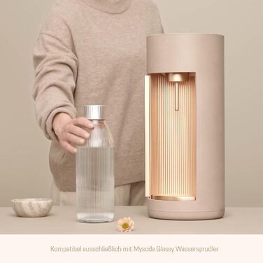 Багаторазова скляна пляшка об'ємом 1 літр з міцного переробленого скла з кришкою з міцного алюмінію, СУМІСНА ТІЛЬКИ з виробником газованої води Glassy