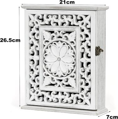 Скринька для ключів Optyuwah дерев'яна скринька для ключів з європейською порожнистою шафою для ключів з 6 гачками для ключів, він