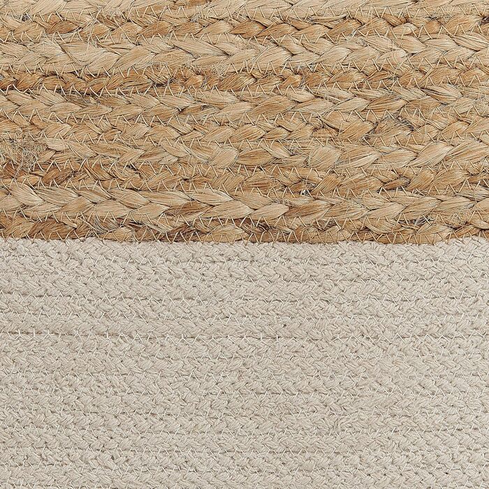 Beliani Boho Pouf Cotton and Jute Square Beige Kirama, Beliani Boho Pouf Cotton and Jute Square Beige Kirama