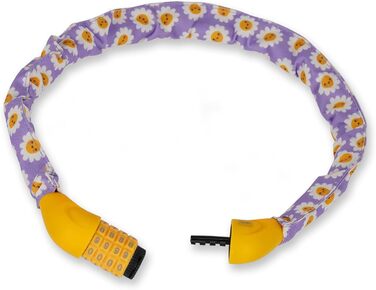 Легамі - Велосипедний замок з кодовим замком, 75 см, водонепроникний, ідеальний для велолюбителів, захист від крадіжки, діаметр 1,4 см, індивідуальне кодове поєднання, ромашки