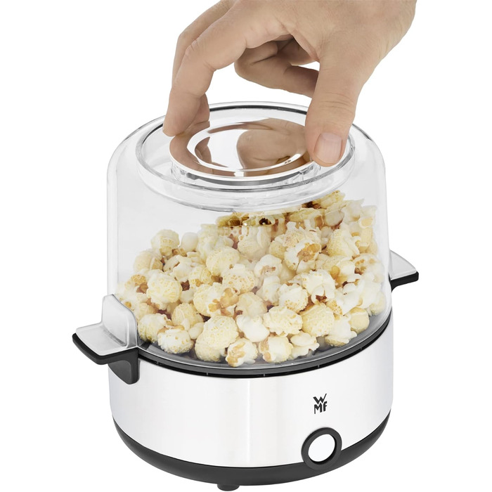 Кухонна міні-машина для попкорну для дому, виробник попкорну, гаряча плита з покриттям, кришка як миска для подачі, отвір для розтоплення масла, попкорн з цукром і сіллю, компактний, матовий з нержавіючої сталі
