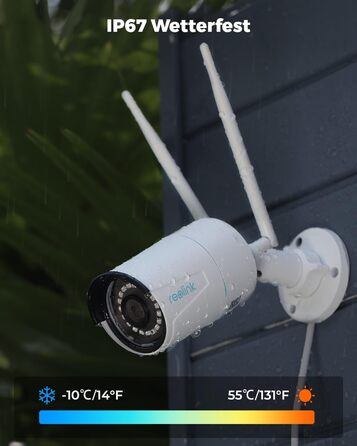 Мегапіксельна WiFi-камера Reolink Outdoor, 2,4 ГГц/5 ГГц Wi-Fi CCTV IP-камера зовнішня з виявленням людей/автомобілів/тварин, водонепроникність IP67, нічне бачення, детектор руху, слот для SD-карти, уповільнена зйомка, зовнішня камера RLC-510WA, 5-