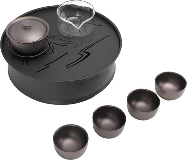 Похідний чайний набір CHICIRIS Легкий металевий набір для заварювання чаю з багатофункціональною чашкою, ідеальний для пікніків та подорожей