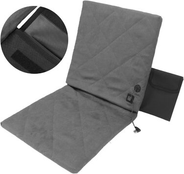 Підігріте кемпінгове крісло зі спинкою, електрично підігрітим сидінням, складними стадіонними сидіннями, підігрівом чохла зі спинкою для кемпінгу, риболовлі, полювання (сіре)