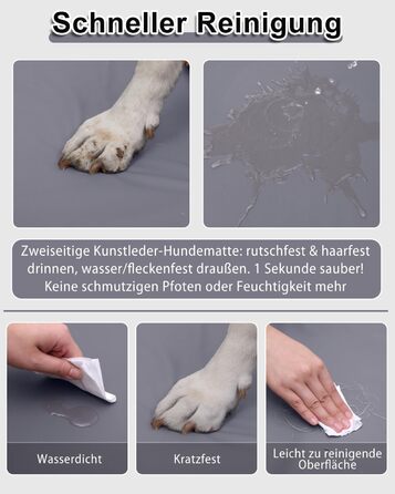 Водонепроникний килимок для собак на вулиці - 90x57 см, ліжко для собак середнього розміру зі штучної шкіри, легко чиститься, портативна подушка для собак, що економить місце, матрац для собак, який можна прати, для використання в приміщенні та подорожей,