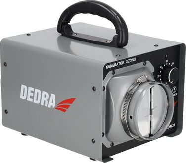 Генератор озону 20 г/год, озонатор DEDRA, 120 Вт, витрата повітря 340 м/год, метод дезінфекції, вентилятор, гнучкий шланг, автоматичне керування часом роботи, видаляє мікроорганізми 20000 мг/год