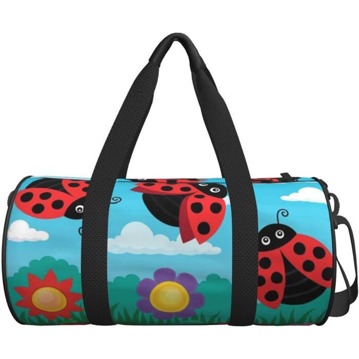 Дорожня сумка-циліндр Краєвид з сонечками, спортивна сумка для чоловіків та жінок, сумка-мішок, спортивна дорожня сумка