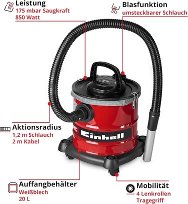Пилосос для попелу Einhell TC-AV 2032 DW (нова модель)