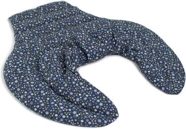 Подушка для шиї та шийного відділу хребта - шия плечі спина - органічна тканина квітковий синій - подушка з органічної спельти - грілка для подушки для шиї - подушка з зернової спельти для шиї та плечей