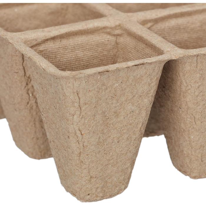 Біорозкладні горщики для розсади, квадратні горщики для рослин, целюлоза, висота 5 см, бежевий 10, 2040 x