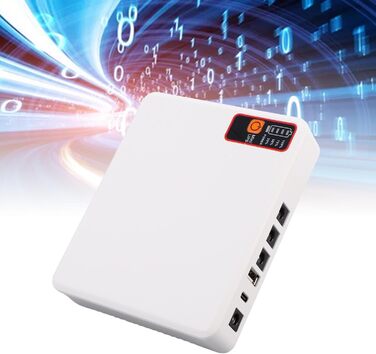 ДБЖ (UPS) міні для роутера/модему, 15600 мАг, USB-C, для бізнесу та геймерів, зелений пластик, 5x4x1.2 см (EU-штекер)
