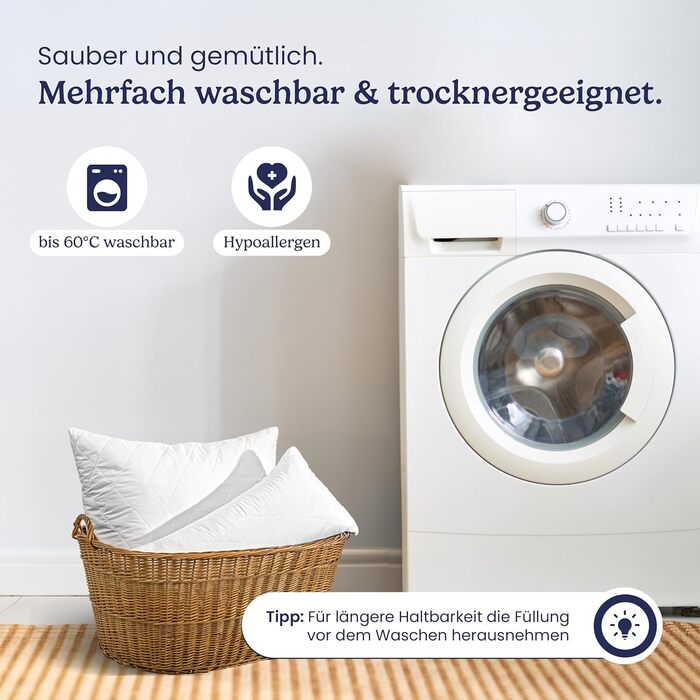 Подушка Gentle North (розміром 40x60 см) - Набір з 2 подушок для ліжка та як декоративні подушки - На блискавці для наповнення - Д