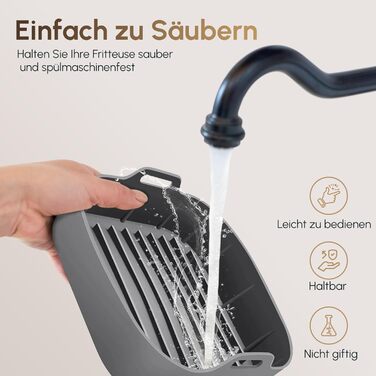 Аксесуари для фритюрниці Beavel 4 шт. - Аерофритюрниця з силіконовою формою масляний спрей рукавички для духовки кухонні щипці - Силіконова форма для фритюрниці сумісна з Ninja, Cecotec і COSORI.