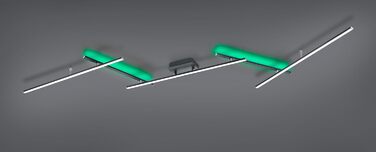 Стеля LED-світильник Trio Leuchten Arvin 628410532, матовий чорний метал, 22 Вт, з пультом керування та зміною кольору