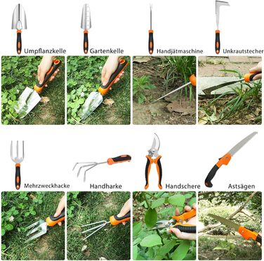 Набір садового інструменту MQHUAYU, набір садового інструменту з 10 предметів, набір садового інструменту для садівництва, подарунки для жінок та чоловіків