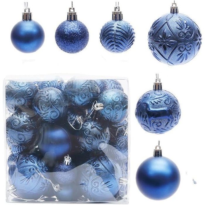 Набір з 50 різдвяних кульок сині YUANHUYUOU