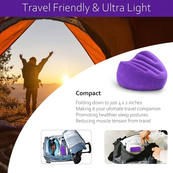 Подушка для підтримки колін - Надувна клиноподібна подушка, Портативна подушка для колін між ногами для сну - Подушка для ніг, Заспокійливе знеболення при ішіасі, кульшових суглобах та стегнах, Підтримка сну