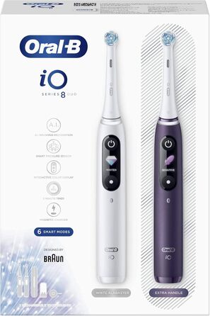 Набір Oral-B з 2 електричних зубних щіток iO 8, білий/фіолетовий, 2 шт. и білий і фіолетовий