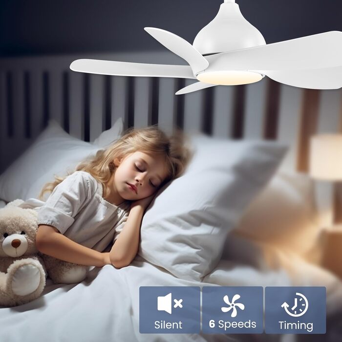 Стельовий вентилятор CJOY 76 см з підсвічуванням і пультом дистанційного керування Безшумний, лампа з вентилятором, що регулюється
