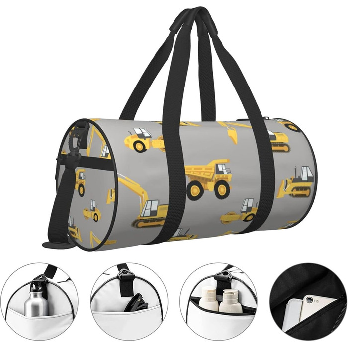 Дорожня сумка-циліндр з квітковим принтом, спортивна сумка для чоловіків та жінок, сумка-мішок, спортивна дорожня сумка