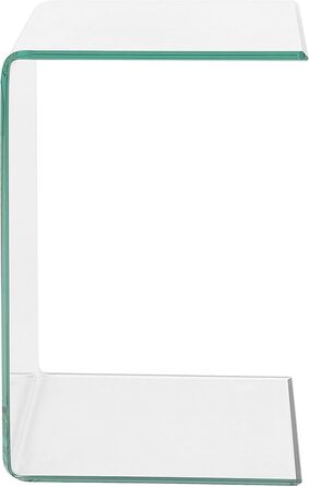 Журнальний столик Beliani, скло, прозорий, C-подібна форма, 40x61 см, сучасний, простий, Lourdes