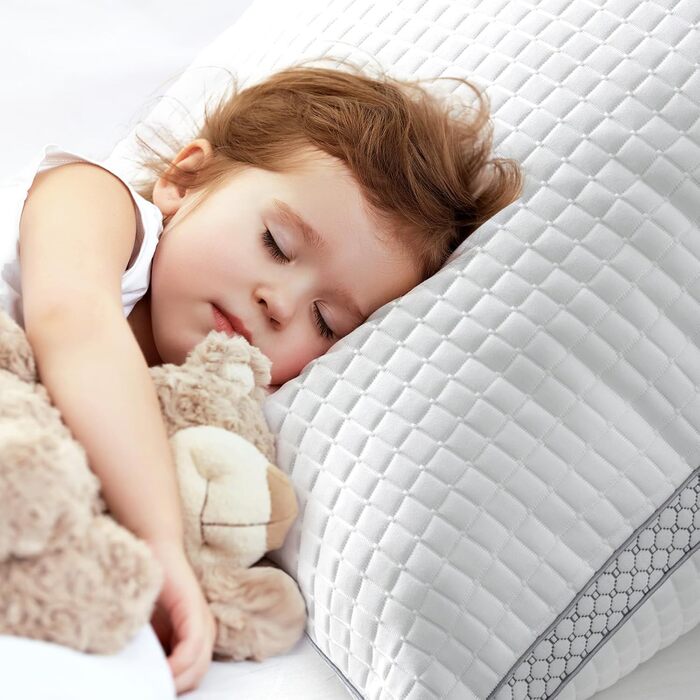 Подушка BedStory 80x80 зі знімним чохлом, регульованим наповнювачем з волокна, готельна подушка на блискавці, комплект з 2 подушок з мікрофібри 1500 г, подушка для шиї, яку можна прати, для алергіків 80x80 см