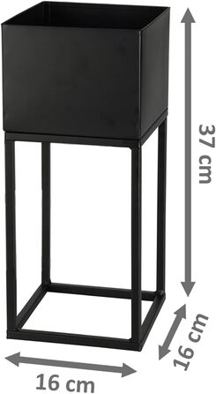 Металева підставка для квіткових горщиків Spetebo, комплект з 2 шт. , чорна, для використання на вулиці - 58 / 37 см - садова колона для рослин з вбудованим горщиком - квітковий стілець, підставка для рослин, тримач для рослин, захищений від атмосферних в