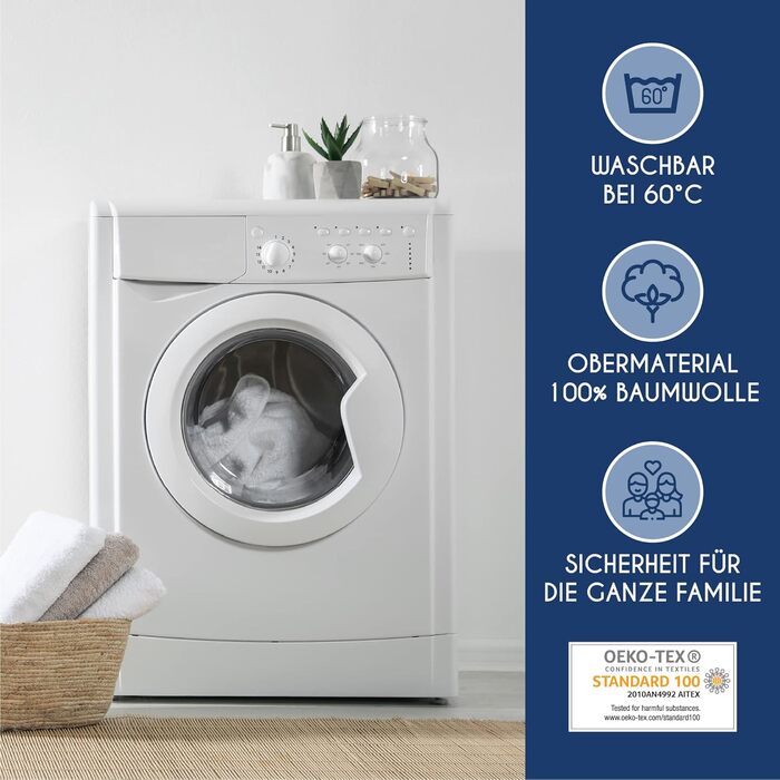 Наволочка водонепроникна 80 x 80 см - 100 бавовняна тканина - сертифікована Oeko Tex - 2 шт. и Протектор для подушки із застібкою