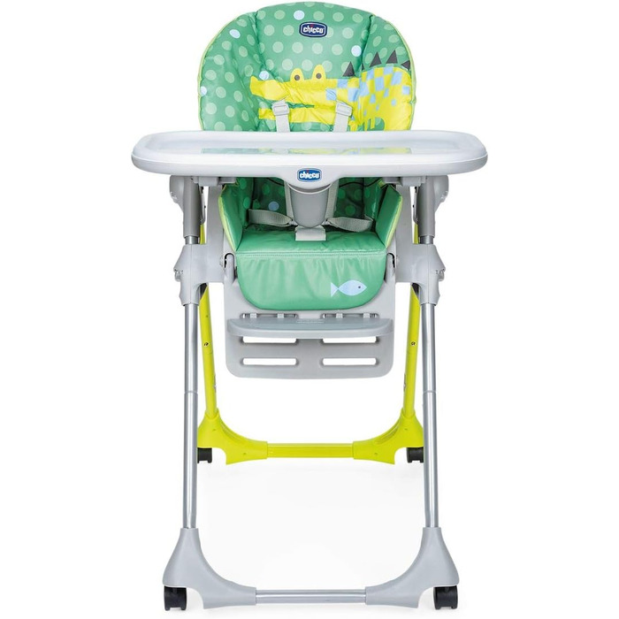 Стільчик для годування та дитяче сидіння з регульованою висотою та підставкою для ніг, 4 колеса, компактне закриття від 6 місяців