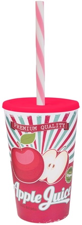Склянка з трубочкою Herevin Apple Juice 0.65 л (161948-026) (6965040)