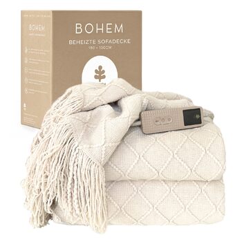 Ковдра з підігрівом Groenland BOHEM 180 x 130 см Затишна ковдра з підігрівом, 9 режимами нагріву та таймером автоматичного вимкнення до 9 годин Електрична ковдра з підігрівом та автоматичним вимиканням Ковдра з підігрівом, можна прати в пральній машині, к