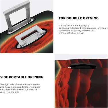 Чохол для валізи поперечного формату, міцний, підходить для валіз розміром 45.7 - 81.3 см, розмір M, Чорний, Середній