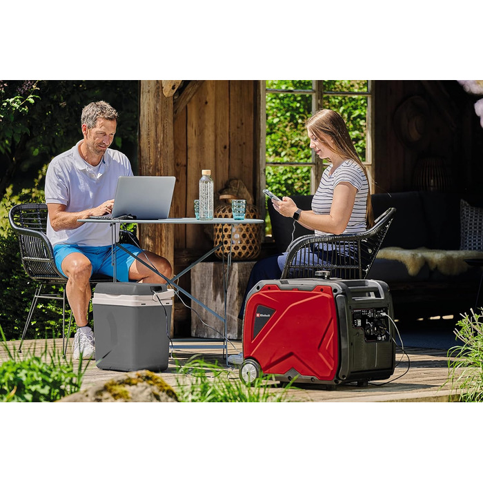 Бензиновий генератор Einhell TE-IG 3500 (макс. 3300 Вт, бак 8,3 л, інвертор, безперервна потужність 3200 Вт, 4-тактний двигун, 2 порти 230 В, 2 порти USB, 1 порт 12 В, захист від низького рівня оливи)