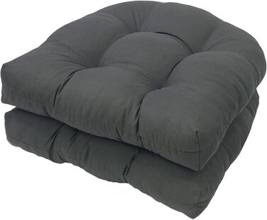 Подушка для крісла для приміщень, 48,3 x 48,3 см, Patio Cushion світлостійка подушка сидіння для меблів для патіо, 2 шт. и потовщена подушка для крісла для патіо на відкритому повітрі (темно-сірий