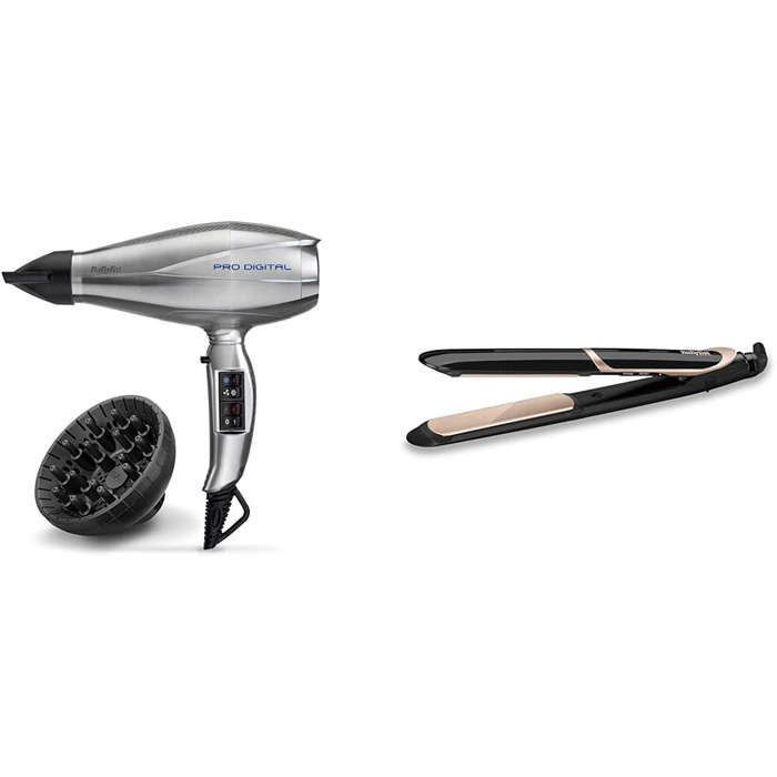 Професійний фен BaByliss Pro Digital потужністю 2200 Вт з іонною технологією та керамічним покриттям Made in Italy, 6000E та випря