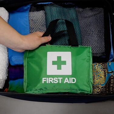 Аптечка преміум-класу Lewis-Plast на 90 предметів - містить очну рідину, 2 пакети з холодом (льодом) та ковдру для дому, офісу, ав