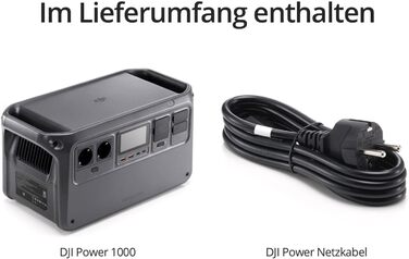 Портативна електростанція DJI Power 1000, сонячний генератор потужністю 2200 Вт, акумулятор LiFePO4 ємністю 1024 Втгод, функція швидкої зарядки 4-в-1, надзвичайно тихий 23 дБ, сонячний генератор для кемпінгу, автономного життя, кемперів, аварійних ситуаці