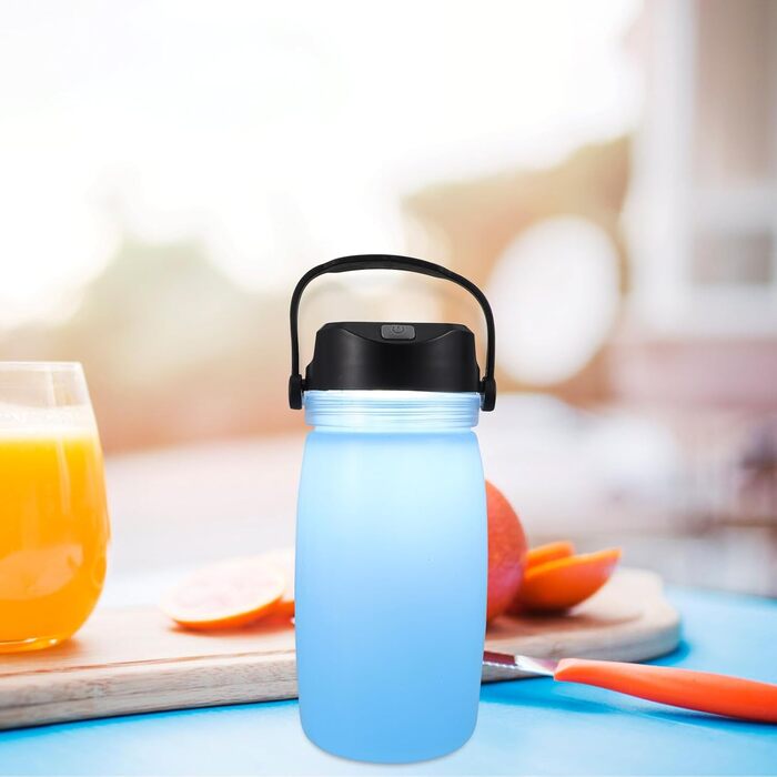 Сонячний чайник Supvox USB для кемпінгу з сонячною зарядкою, легкий, багатофункціональний як чайник і нічник, портативний для пригод на свіжому повітрі, синій, для кемпінгу та походів