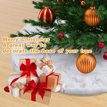 Коврик для ялинки 90 см срібний Honprodu