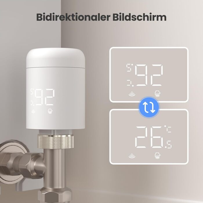 Радіаторний термостат AVATTO WLAN, розумний термостат для опалення, програмований термостат для опалення, підтримка Alexa, голосове керування Google Home і дистанційне керування за допомогою програми Smart Life (шлюз не потрібен)